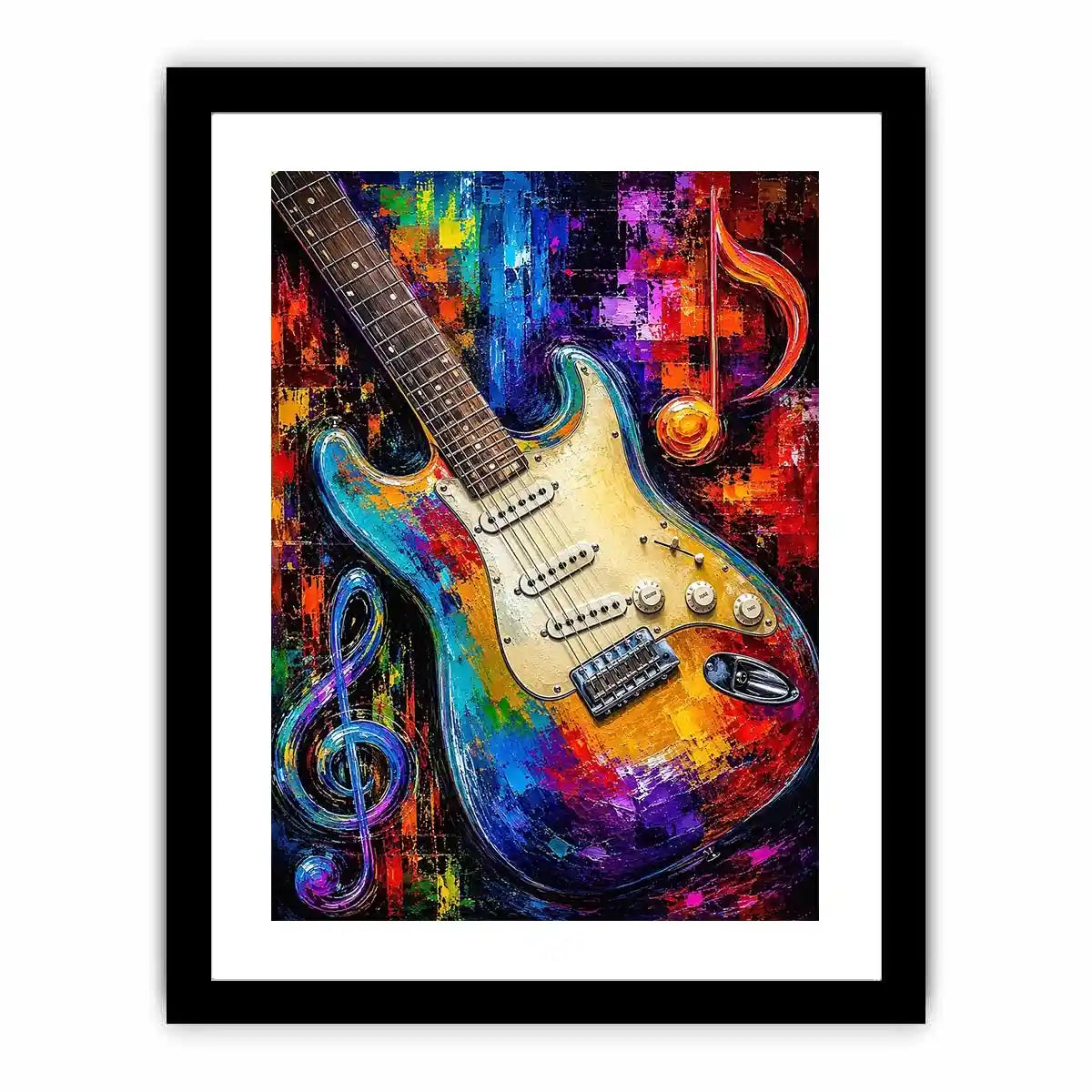 colourful guitar music canvas print