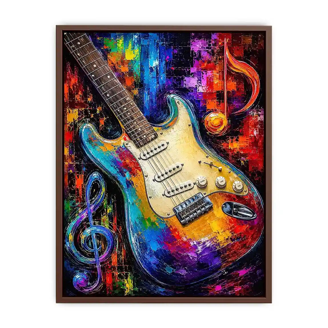 colourful guitar music canvas print
