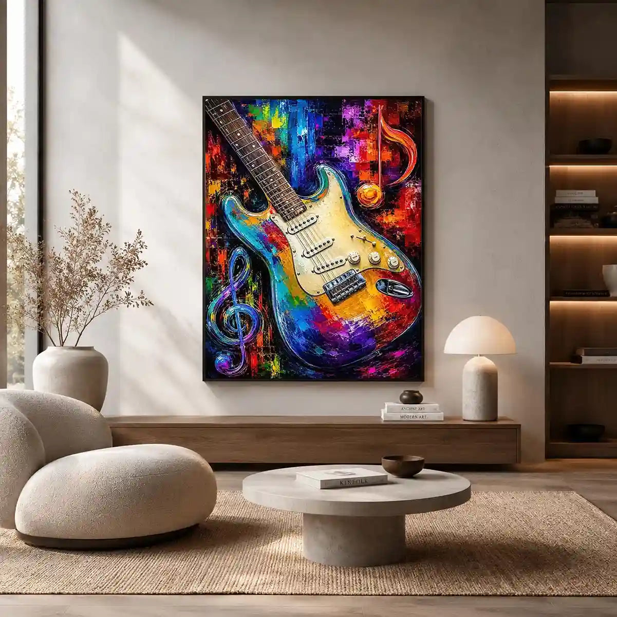 colourful guitar music canvas print