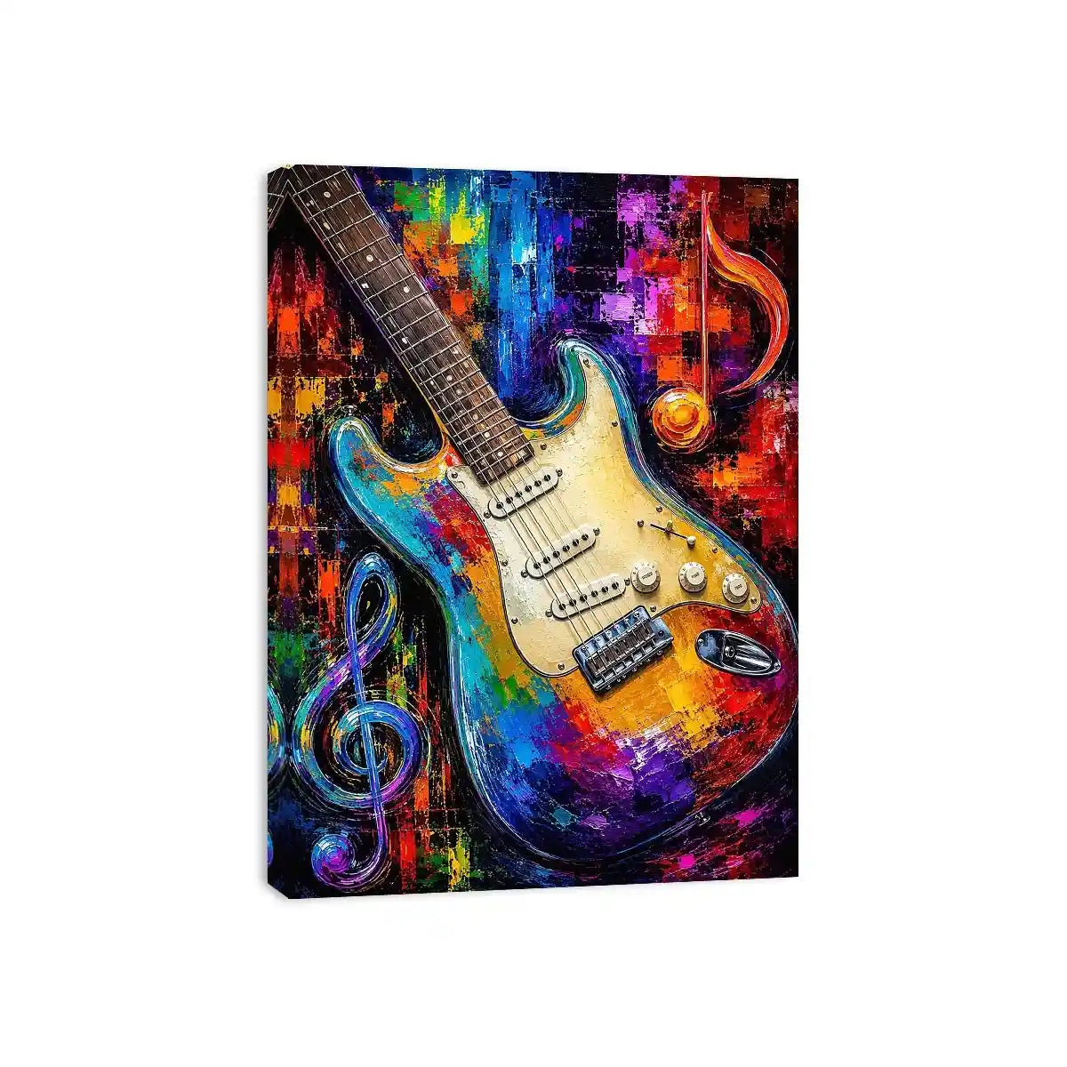 colourful guitar music canvas print