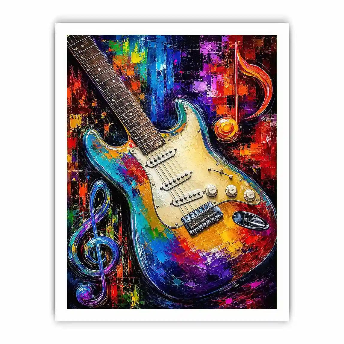 colourful guitar music canvas print