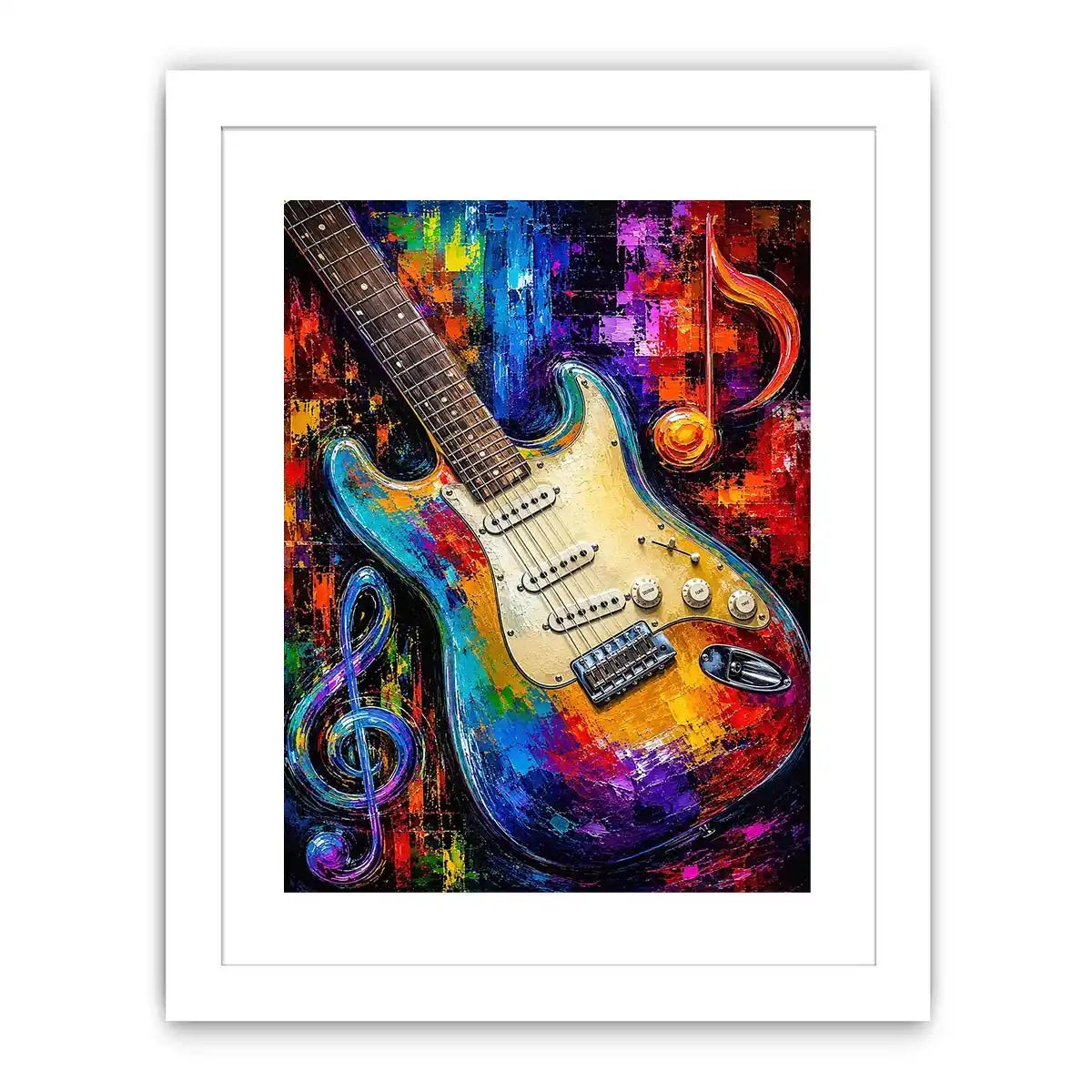 colourful guitar music canvas print