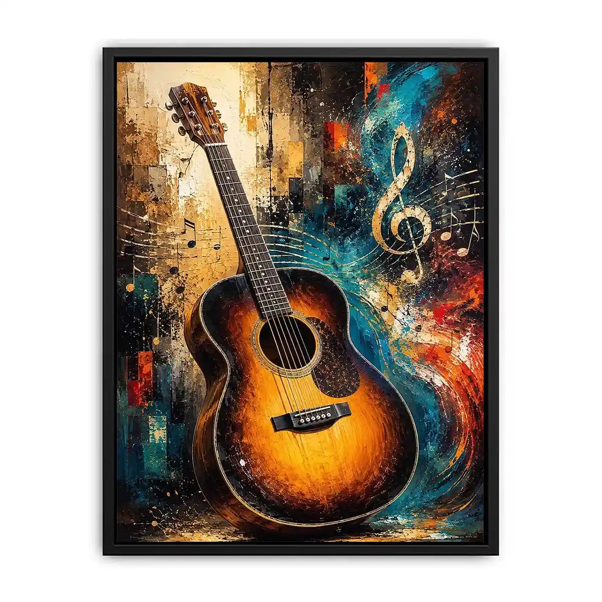 acoustic guitar music canvas art