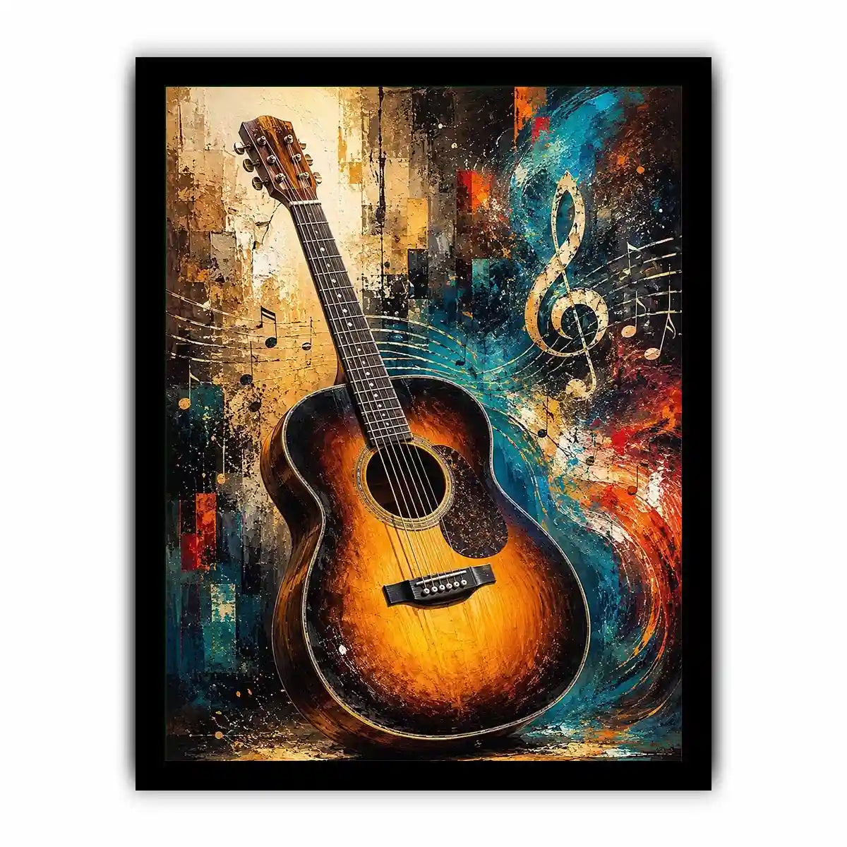 acoustic guitar music canvas art