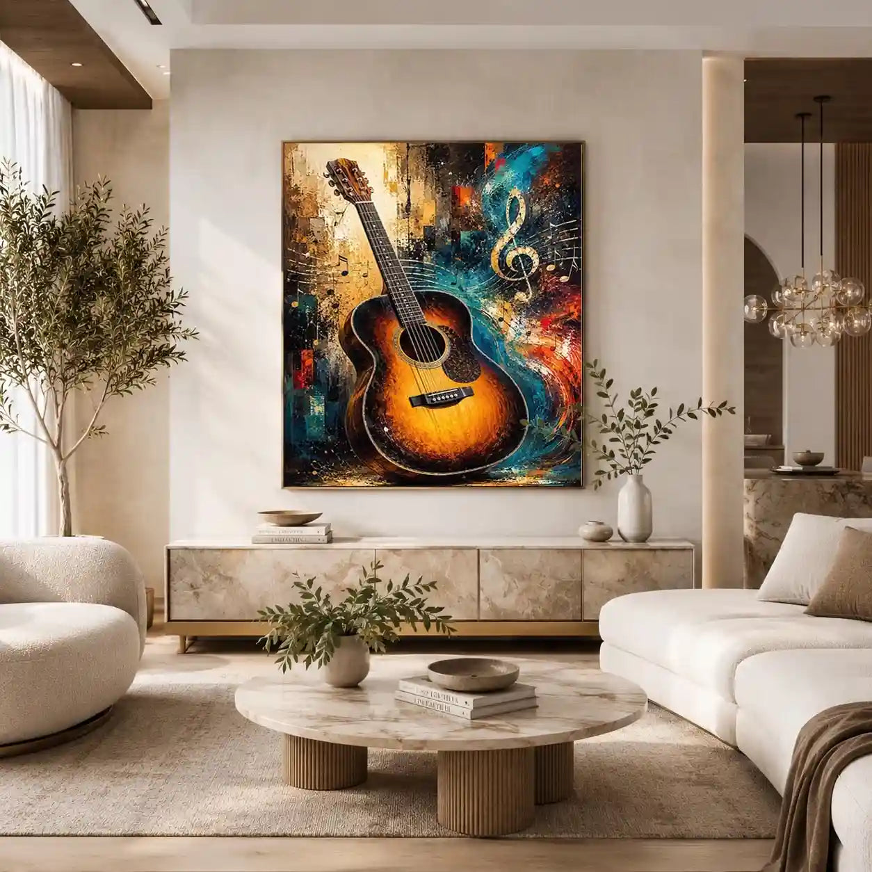 acoustic guitar music canvas art