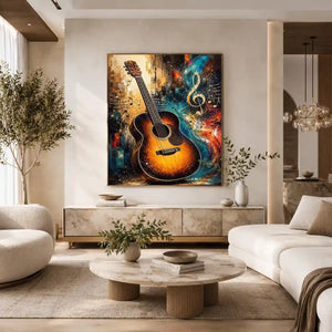 acoustic guitar music canvas art