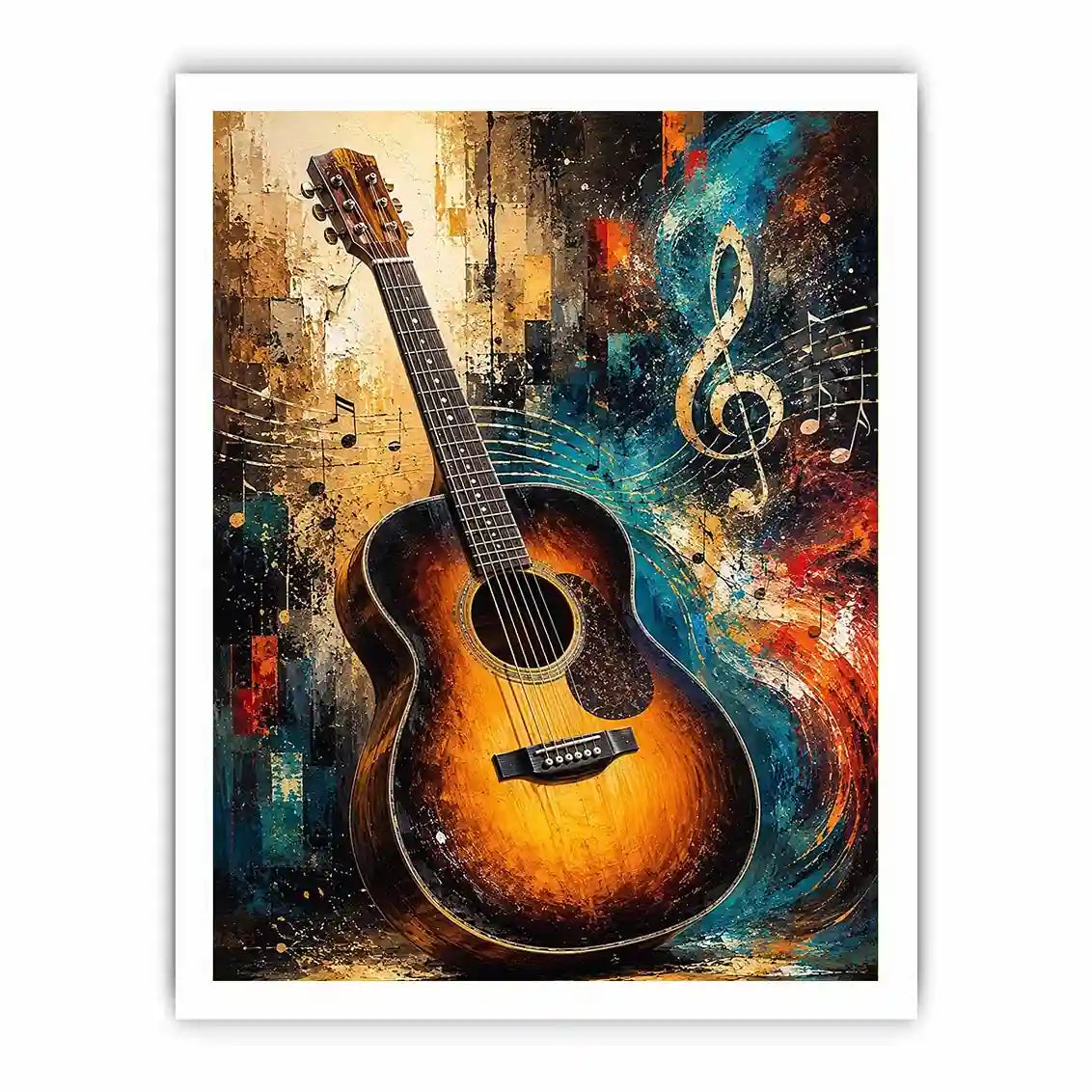 acoustic guitar music canvas art