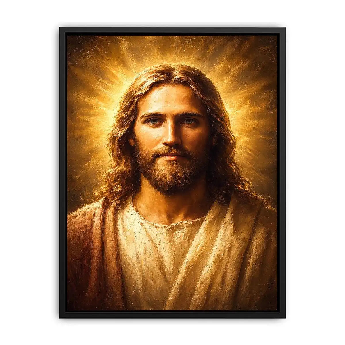 jesus portrait golden light canvas art