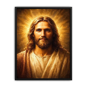 jesus portrait golden light canvas art