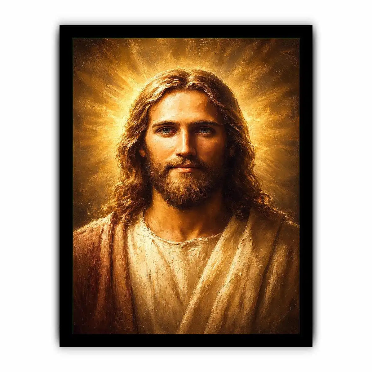 jesus portrait golden light canvas art