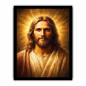 jesus portrait golden light canvas art