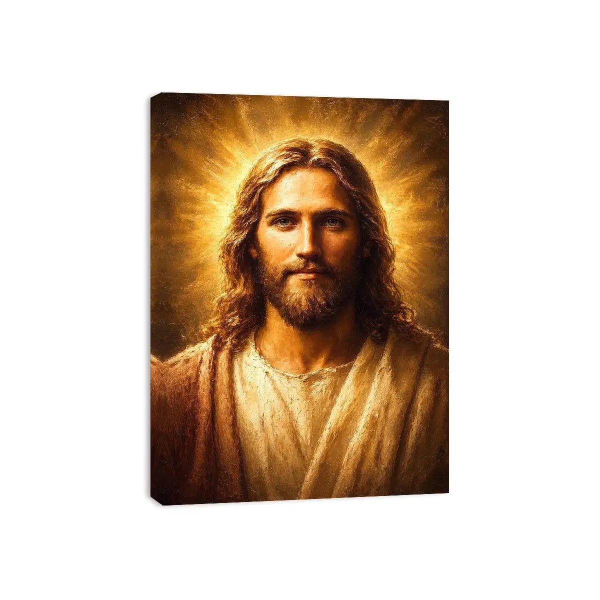 jesus portrait golden light canvas art