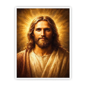 jesus portrait golden light canvas art