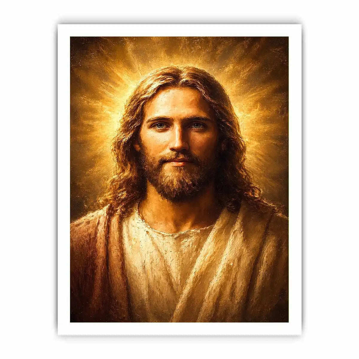 jesus portrait golden light canvas art