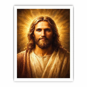 jesus portrait golden light canvas art