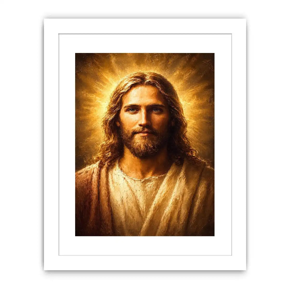 jesus portrait golden light canvas art