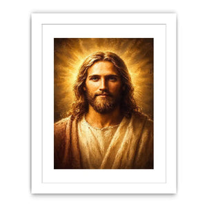 jesus portrait golden light canvas art