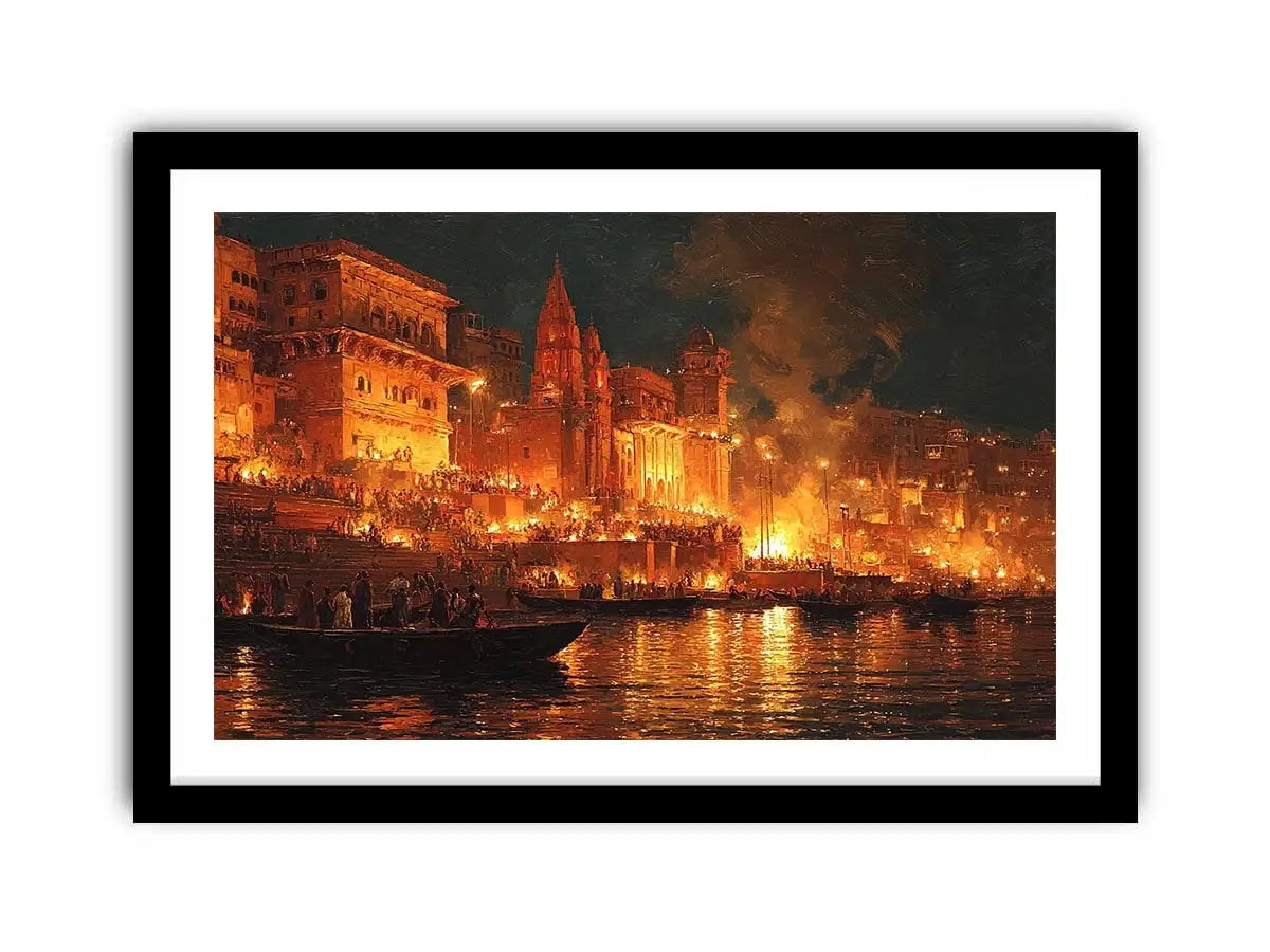 moody river city night canvas art