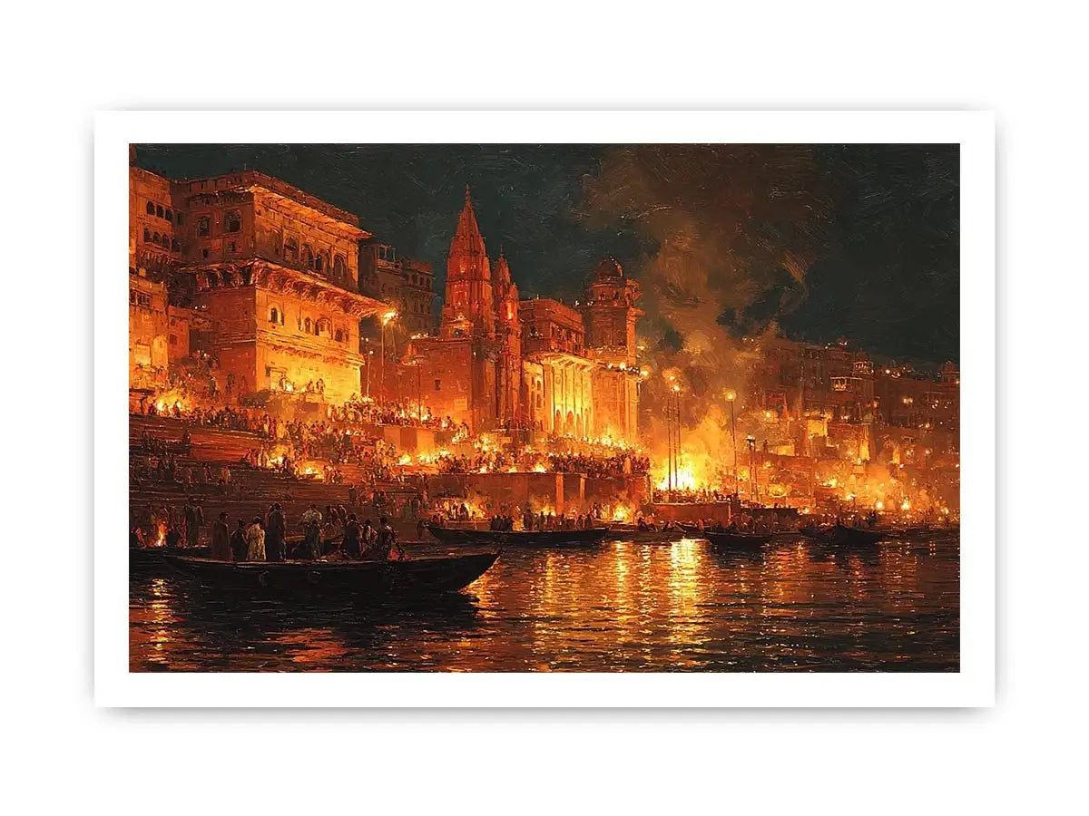 moody river city night canvas art