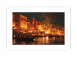 moody river city night canvas art