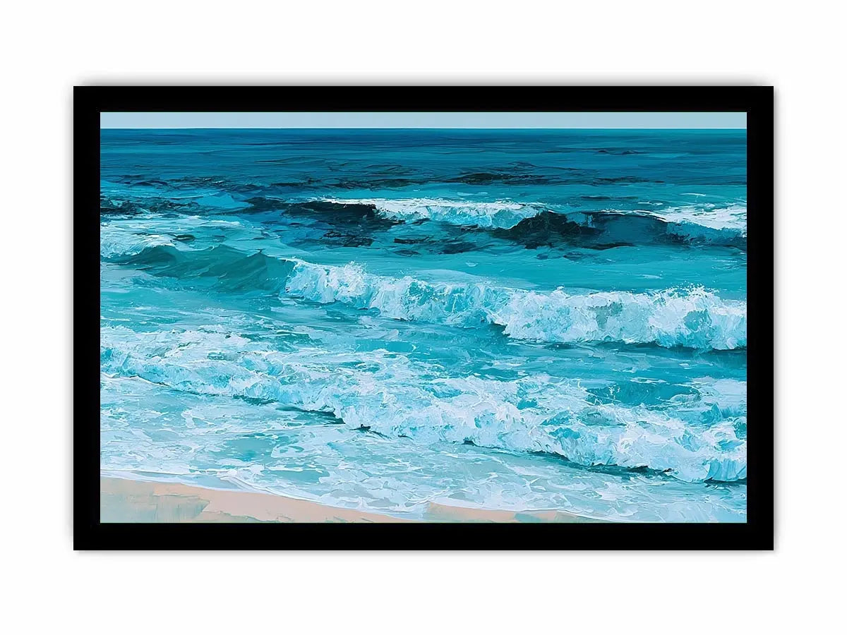 turquoise ocean wave canvas art