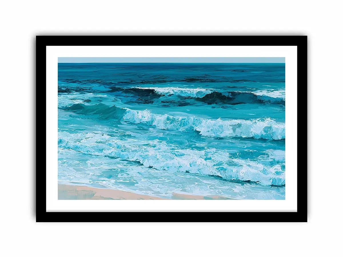 turquoise ocean wave canvas art