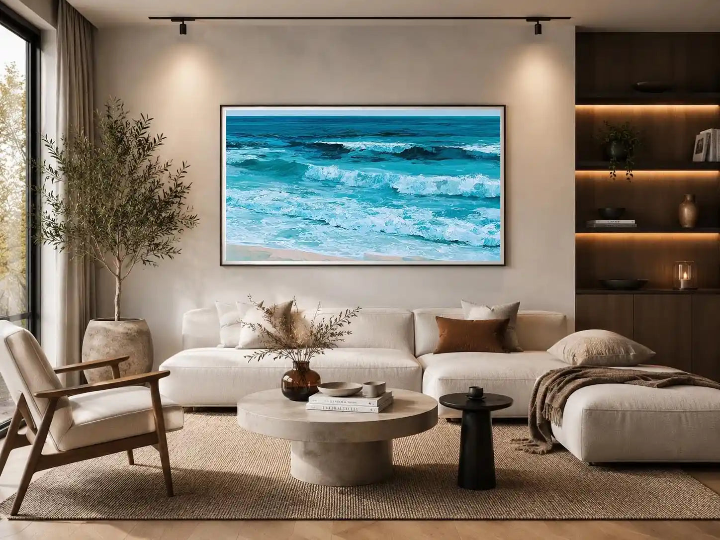turquoise ocean wave canvas art