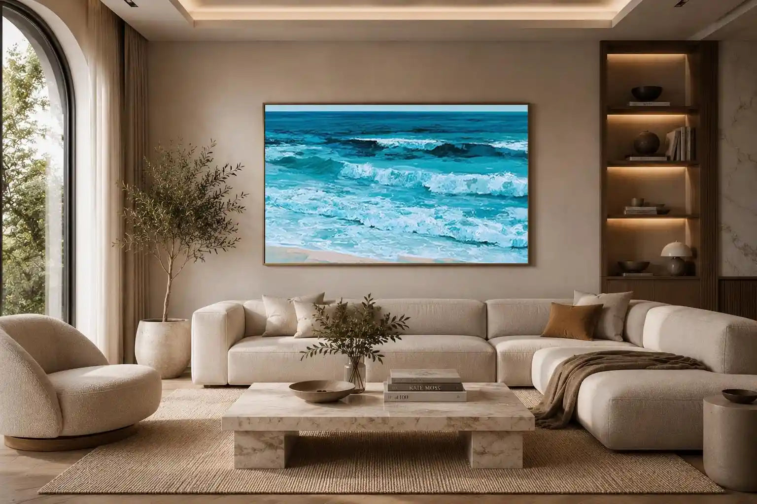 turquoise ocean wave canvas art