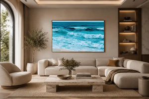 turquoise ocean wave canvas art