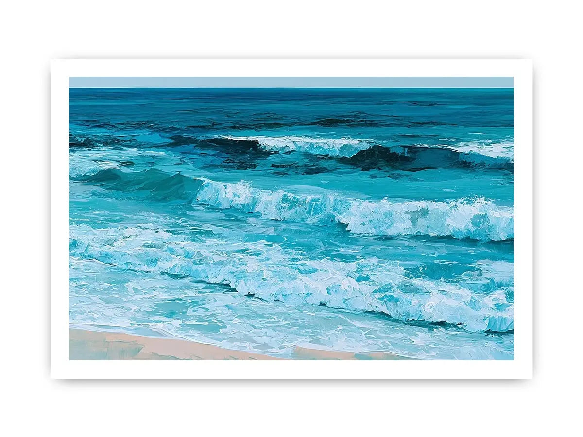 turquoise ocean wave canvas art