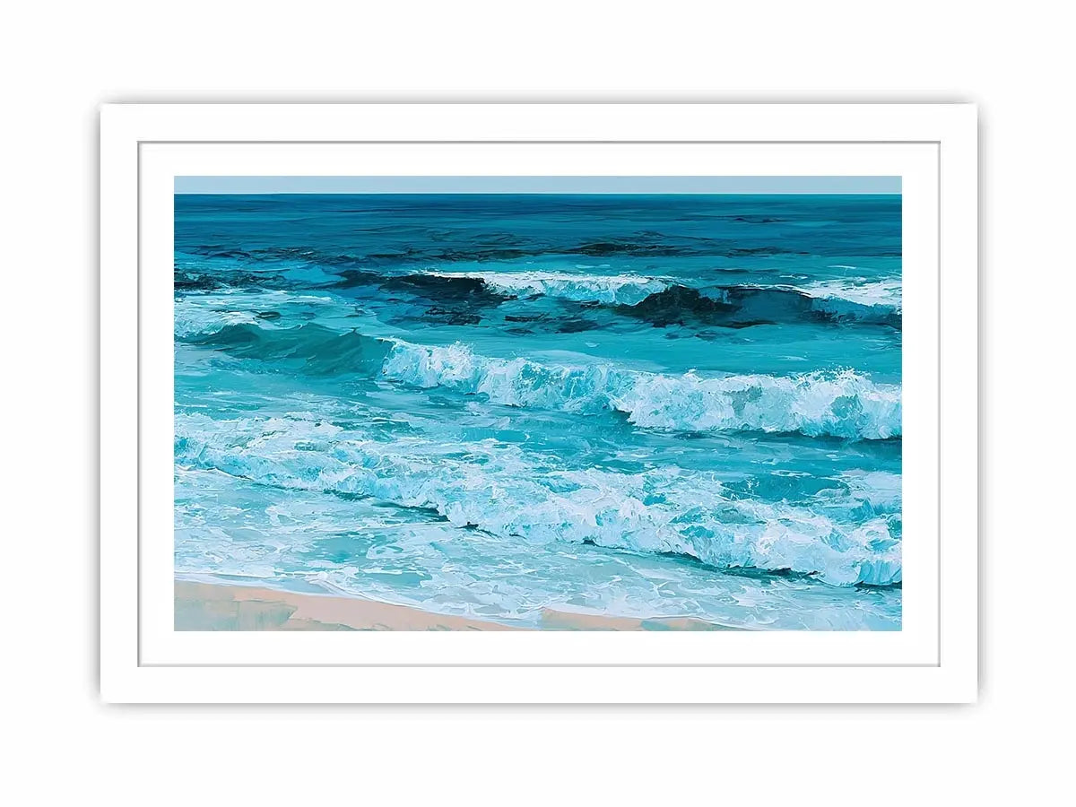 turquoise ocean wave canvas art