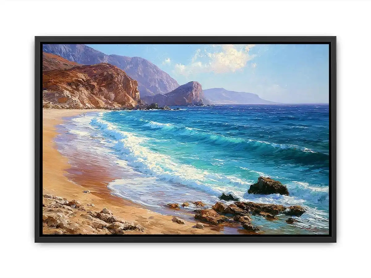 coastal beach wave canvas art