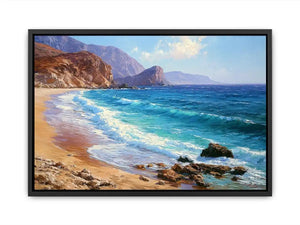 coastal beach wave canvas art
