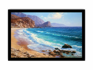 coastal beach wave canvas art
