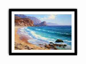 coastal beach wave canvas art