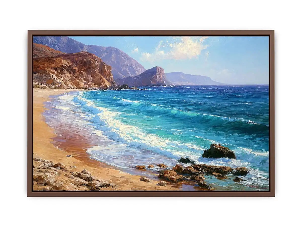 coastal beach wave canvas art