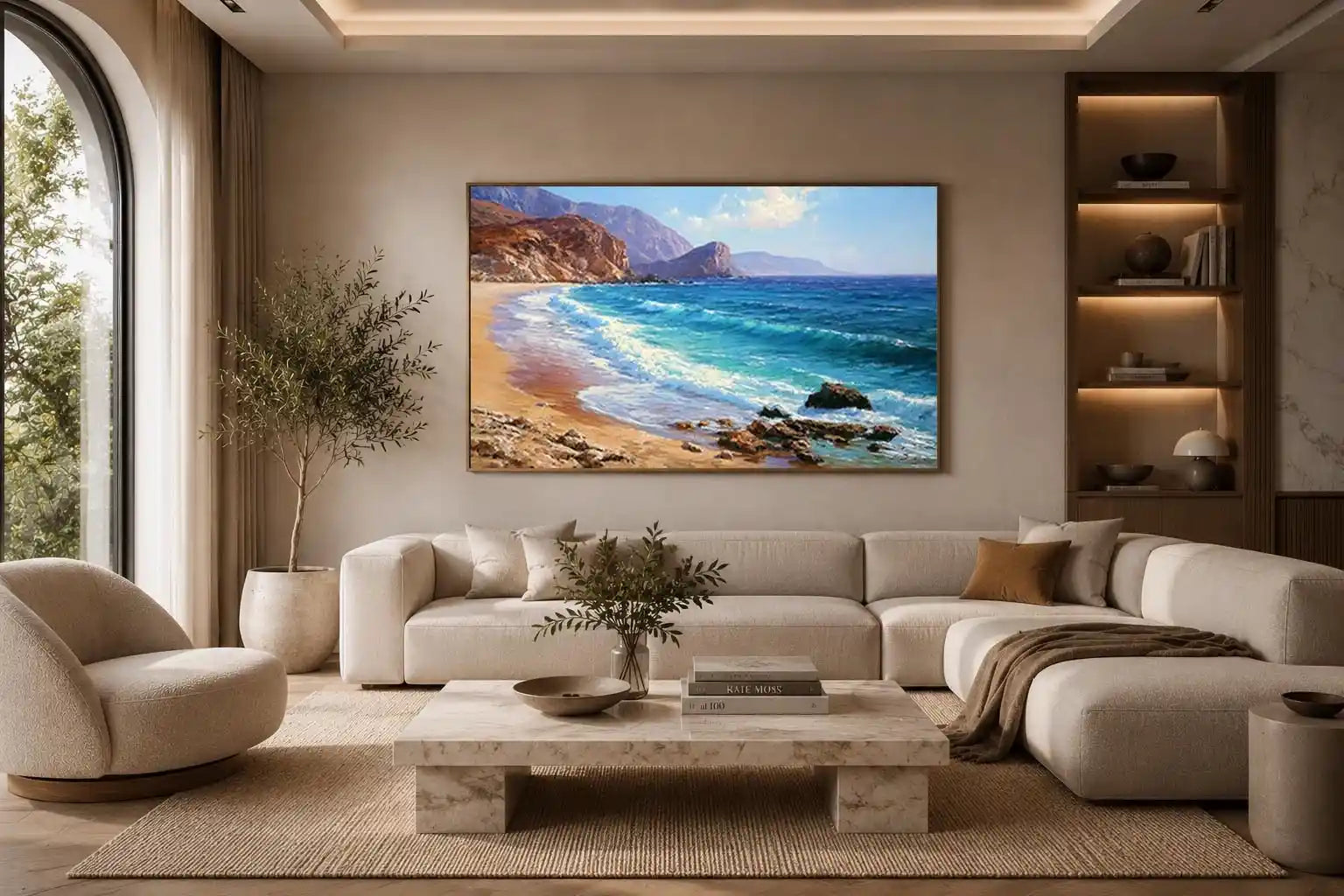 coastal beach wave canvas art