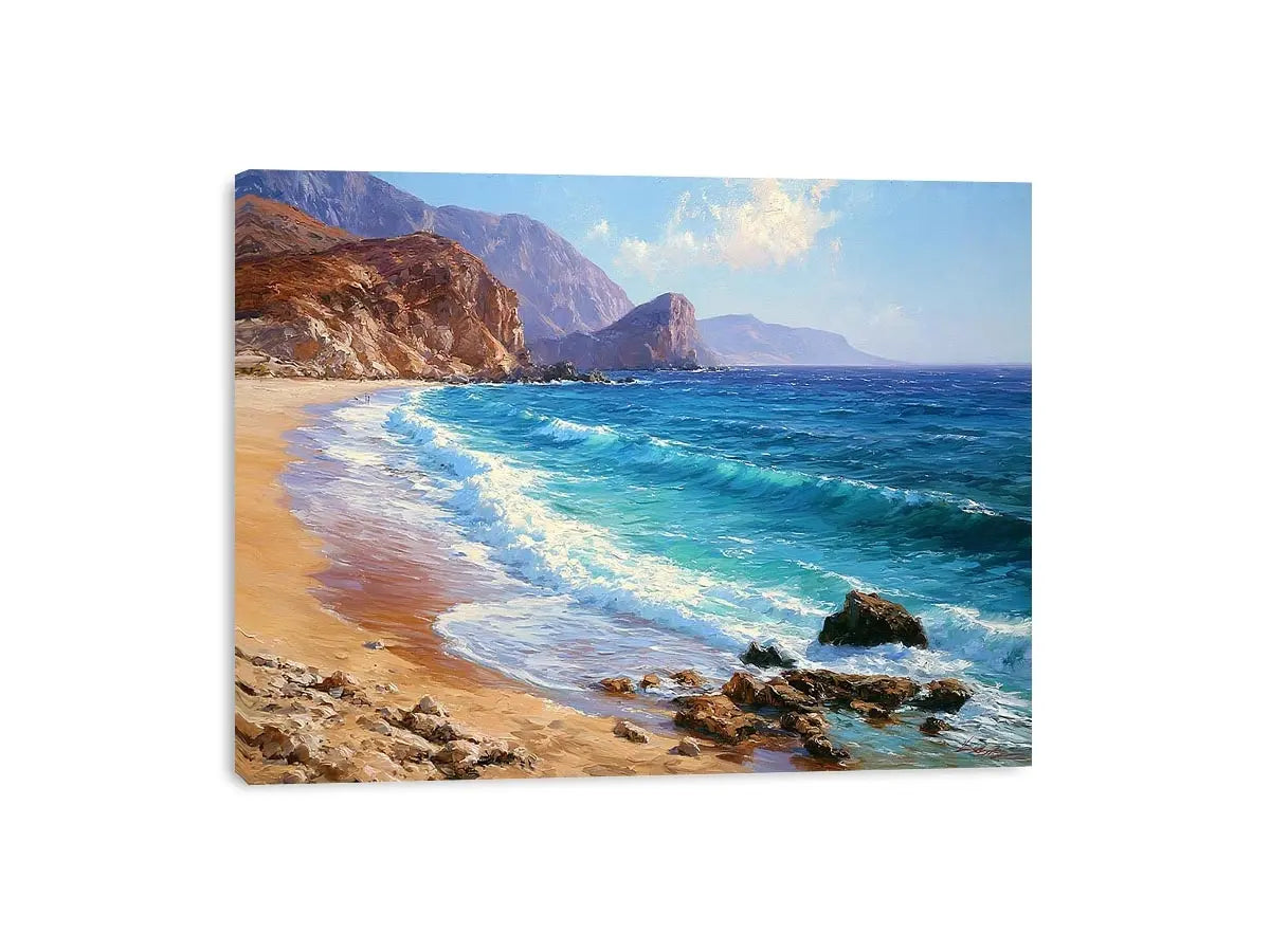 coastal beach wave canvas art