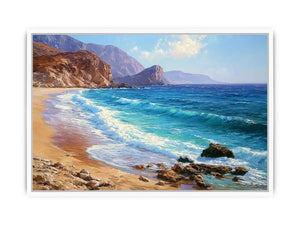 coastal beach wave canvas art