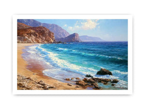 coastal beach wave canvas art
