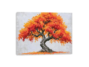 autumn bonsai tree canvas art