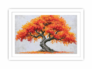 autumn bonsai tree canvas art