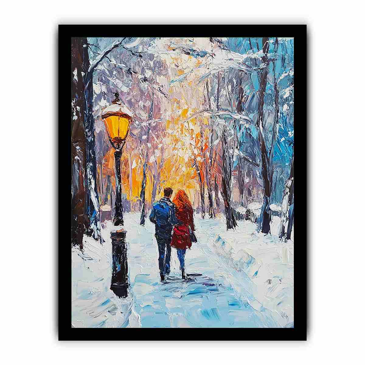 Couple Walk Canvas Painting 