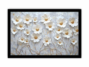 White Flowers Canvas Painting 