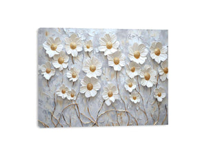 White Flowers Canvas Painting 