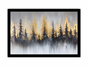 Silver Gold Forest Canvas Painting 