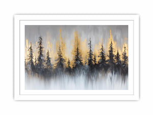 Silver Gold Forest Canvas Painting 