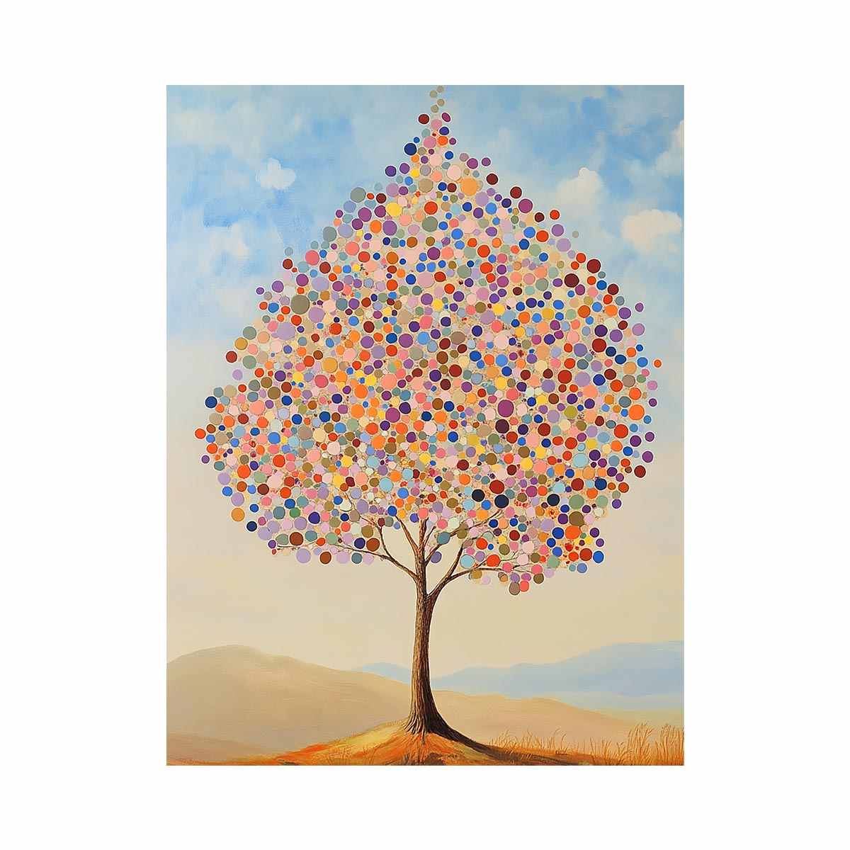 Colorful Tree Oil Painting
