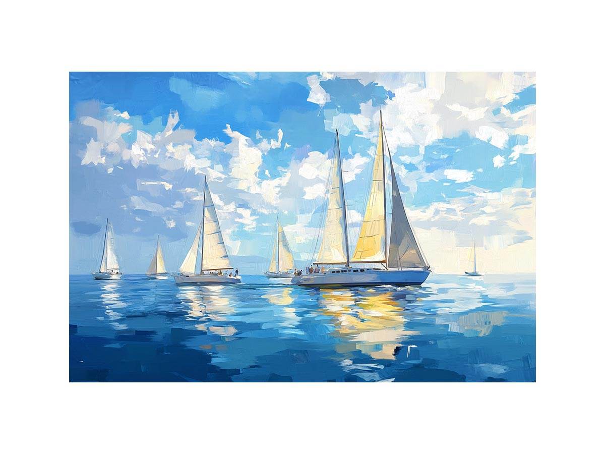 Sailing Boats Oil Painting 