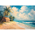 Retro Beach  Oil Painting